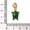 Rack Plating Alloy Green Enamel European Dangle Charms PALLOY-P307-17G-3