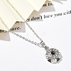 Zinc Alloy Crystal Rhinestone Sport Ball Pendant Cable Chain Necklaces NJEW-U024-01P-05-2