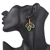 304 Stainless Steel Leaf Dangle Earrings EJEW-MZ00622-3