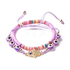 Handmade Polymer Clay Heishi Beads Stretch Bracelets Set BJEW-JB07349-02-1