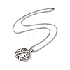 Alloy David Star Pendant Necklace with 201 Stainless Steel Box Chains NJEW-E016-12AS-2
