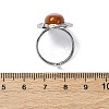 Oval Natural Red Jasper Finger Rings RJEW-M063-01P-12-5