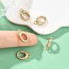 SHEGRACE Brass Micro Pave Clear Cubic Zirconia Spring Gate Rings XGRQ58425-760G-4