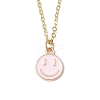 Alloy Enamel Smiling Face Pendant Necklaces NJEW-JN05259-4