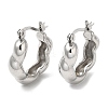 Non-Tarnish 304 Stainless Steel Twist Hoop Earrings EJEW-B026-06P-1