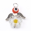 Handmade Millefiori Glass Pendants PALLOY-JF00623-02-1