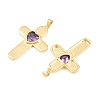 Brass Glass Pendants KK-P353-12G-2