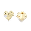 Clear Cubic Zirconia Heart Stud Earrings EJEW-P205-07G-1