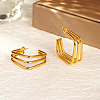 Fashionable Stainless Steel Multi-layer Square Stud Earrings EZ9487-3