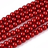 Baking Painted Pearlized Glass Pearl Round Bead Strands HY-Q003-4mm-74-1