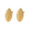 Brass Textured Stud Earrings EJEW-A143-02A-G-4