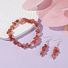 Natural Red Agate Chips Beaded Jewelry Set SJEW-JS01232-04-2