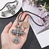 Alloy Cross Hanging Pendant Decorations HJEW-WH0039-08-3