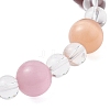Cat Eye & Synthetic Quartz Crystal Round Beaded Stretch Bracelets BJEW-JB12246-01-4