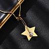 304 Stainless Steel & Plastic Pearl Star Pendant Snake Chain Necklaces for Women NJEW-U032-14G-1