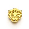 Rack Plating Brass Micro Pave Cubic Zirconia Leopard Hollow Beads ZIRC-I012-18G-RS-2