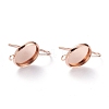 304 Stainless Steel Earring Settings LS-STAS-O141-01RG-2