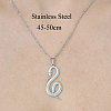 201 Stainless Steel Hollow Snake Pendant Necklace NJEW-OY001-93-3