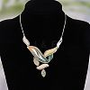 Leaf Alloy Enamel Pendant Necklaces & Stud Dangle Earrings Sets WG0AB14-01-4