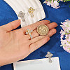 4Pcs 2 Colors Zinc Alloy & Rhinestone Lapel Pin Backs for Backpack Clothes JEWB-PH0002-07-3