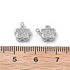 304 Stainless Steel Micro Pave Cubic Zirconia Charms STAS-Z121-46P-2