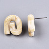 Opaque Resin Stud Earrings EJEW-T012-01-A04-4