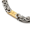 Ion Plating(IP) Two Tone 304 Stainless Steel Cross Link & Byzantine Chain Bracelet BJEW-B078-27GP-2