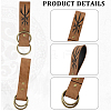 Rectangle PU Leather Medieval Belt Pendant. with Alloy Ring AJEW-CL0004-79-7