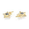Brass Micro Pave Clear Cubic Zirconia Charms KK-N227-107B-3