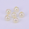 Electroplate Crackle Acrylic Beads CCG-WH0001-8mm-10-1