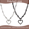 ANATTASOUL 2Pcs 2 Colors Alloy Heart Pendant Necklace with Thorn Chains for Women NJEW-AN0001-68-2
