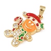Christmas Brass Micro Pave Cubic Zirconia Pendants LS-KK-K413-01A-G-2