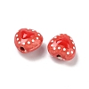 Heart Pattern Handmade Porcelain Enamel Beads PORC-G016-03J-3