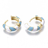 Brass Huggie Hoop Earrings EJEW-S209-04C-4