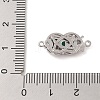 Brass Micro Pave Clear Cubic Zirconia Shell Hook and S-Hook Clasps KK-S388-27P-3