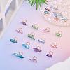 30Pcs 6 Styles Electroplated Natural Quartz Crystal Pendants PALLOY-TAC0225-5