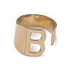 Ion Plating(IP) 304 Stainless Steel Initial Letter B Open Cuff Rings for Women RJEW-G285-17G-2