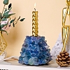 Natural Fluorite and Metal Candlestick Ornaments PW-WG97317-06-1