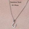 201 Stainless Steel Hook Pendant Necklace NJEW-OY001-03-3
