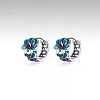 Flower Brass Enamel Hoop Earrings FS-WG4316D-01-1