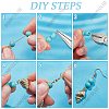 Ocean Theme Synthetic Turquoise & Natural Shell Dangle Earrings DIY Making Kit DIY-SC0025-79-6