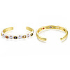 Colorful Cubic Zirconia Flat Cuff Bangle BJEW-N014-002-NF-3