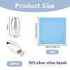 30Pcs Oval 925 Sterling Silver Beads STER-DC0001-71-2