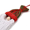 Christmas Handmade Woven Macrame Cotton Thread Santa Claus Pendant Decorations HJEW-JM02455-03-4