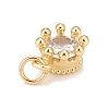 Brass Inlaid Clear Cubic Zirconia Charms KK-A161-34G-B-2