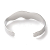 Non-Tarnish 304 Stainless Steel Open Cuff Bangles for Women BJEW-I315-01P-3