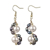 Shell Pearl 304 Stainless Steel Dangle Earrings EJEW-JE07370-01-3