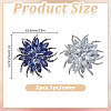 2Pcs 2 Colors Flower Alloy Glass Rhinestone Lapel Pins for Wedding Party JEWB-DR0001-07C-2