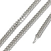 Rhodium Plated 925 Sterling Silver Faceted Curb Chains STER-F052-18P-1