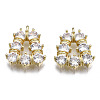 Brass Inlaid Clear Cubic Zirconia Pendants ZIRC-S069-025G-1